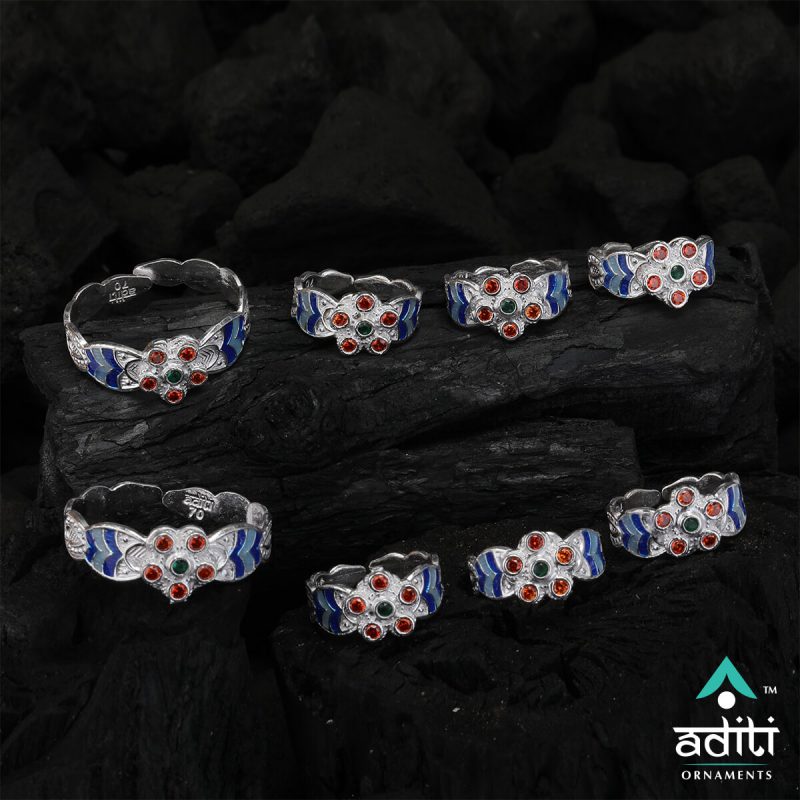 Flower Kayda, Silver Kayda, Silver Bichya, Aditi Ornaments