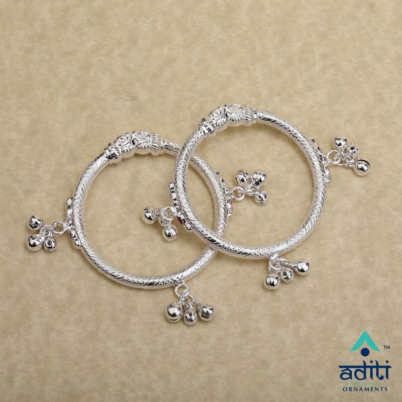 Hathimora Kadli, Baccha Kadli, Silver Baccha Kadli, Silver Kadli, Aditi Ornaments