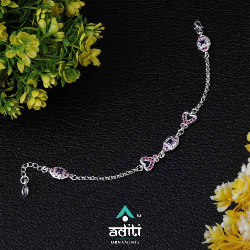 Micro Ladies Bracelets, Ladies Kada, Silver Kada, Aditi Ornaments