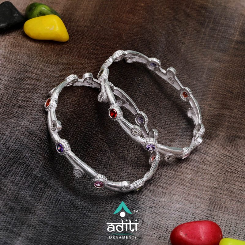 Micro Baccha Bangles, Silver Baccha Bangles Silver Bangles, Aditi Ornaments